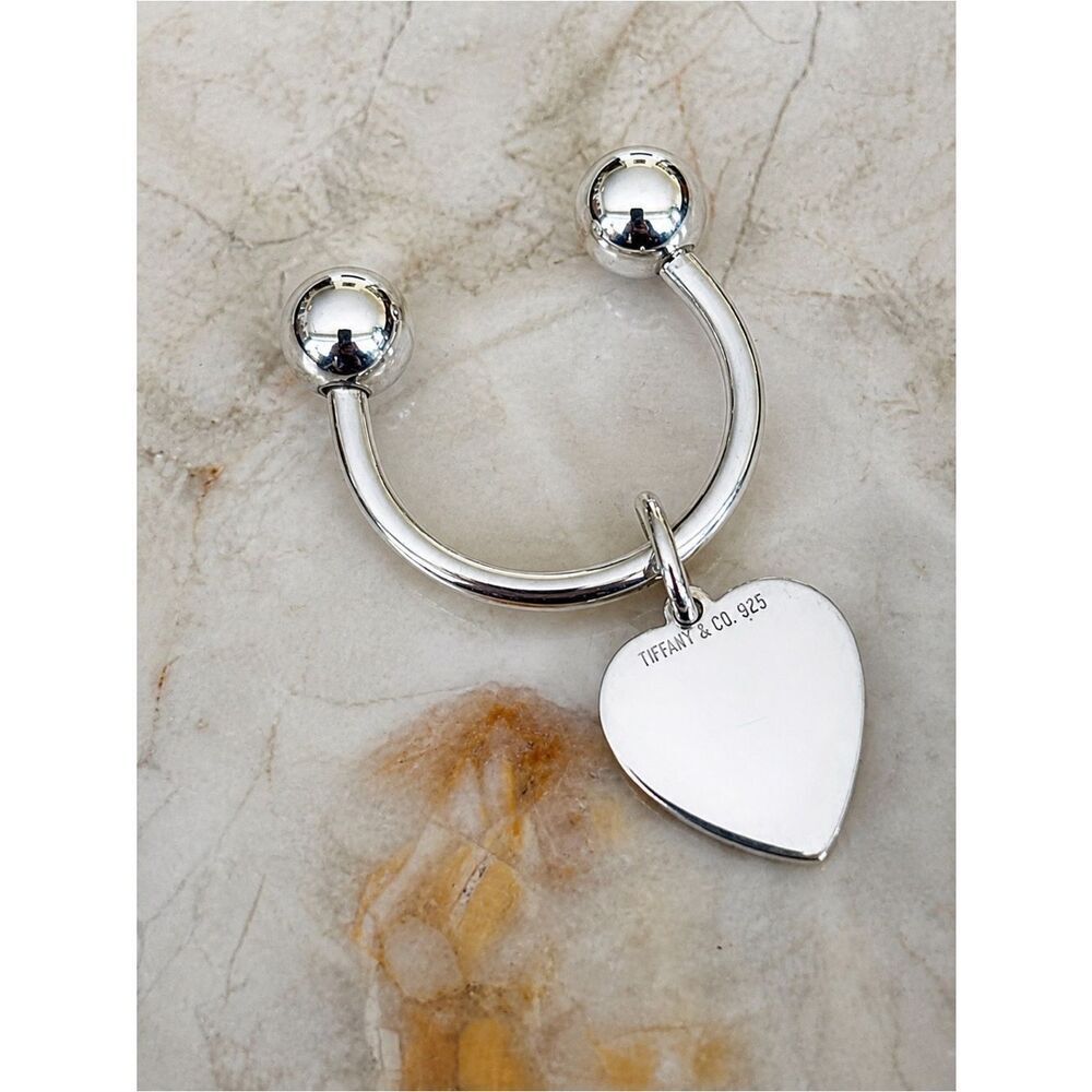 Authentic Tiffany & Co. 925 Sterling Silver Heart Tag Keychain
